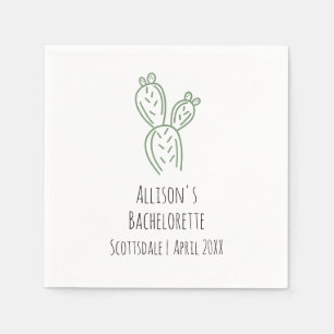 Serviette En Papier Sage Prickly Pear Cactus Bachelorette Papier Napki