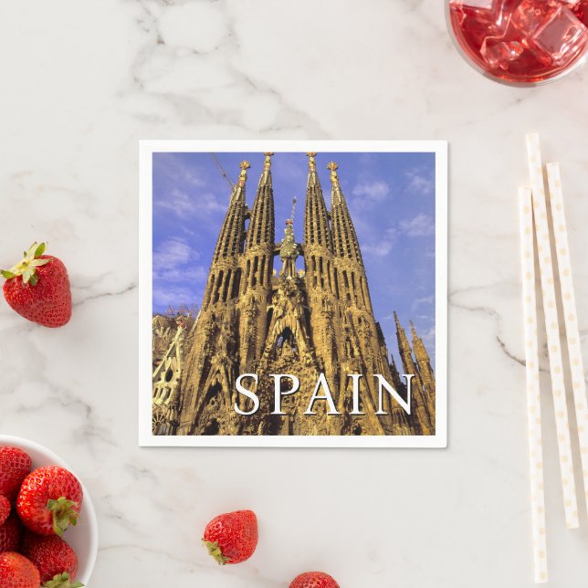 Serviette En Papier Sagrada Familia | Barcelone, Espagne (En situation)