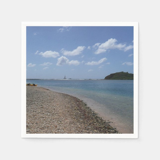 Serviette En Papier Sailboat à la distance de St Thomas (Devant)