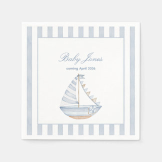 Serviette En Papier Sailboat Cocktail Napkin