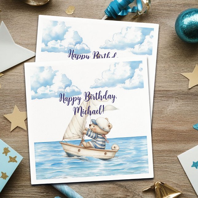 Serviette En Papier Sailor Teddy Bear Anniversaire (Créateur téléchargé)