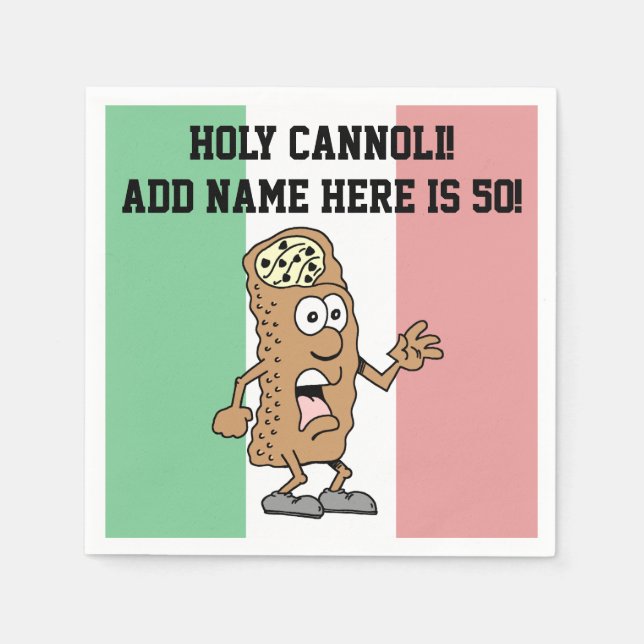 Serviette En Papier Saint Cannoli Quelqu'Un Est 50 Drôle Napkin Italie (Devant)