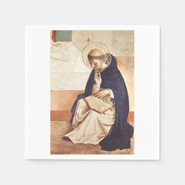 Serviette En Papier Saint Dominic de Guzman par Fra Angelico (Devant)