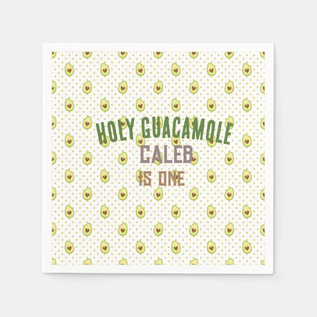 Serviette En Papier Saint-Guacamole Fiesta Avocado 1er anniversaire (Devant)