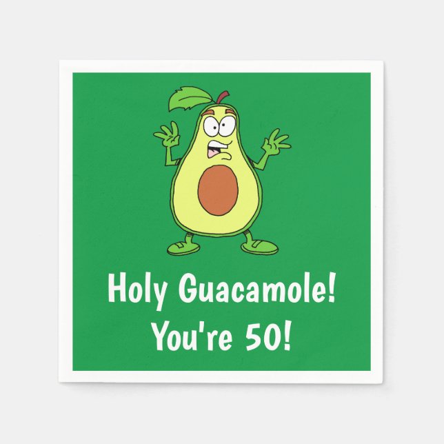 Serviette En Papier Saint Guacamole Vous êtes 50 Amusant Avocado (Devant)