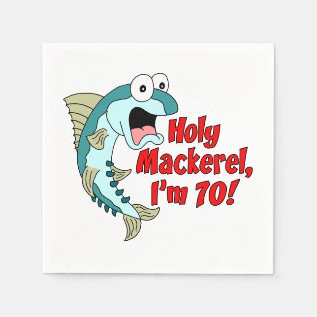 Serviette En Papier Saint Mackerel I'm 70 70th Party Napkins (Devant)