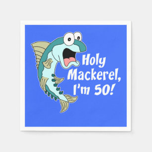 Serviette En Papier Saint-Maquereau Je suis 50 Blue 50th Party Napkins