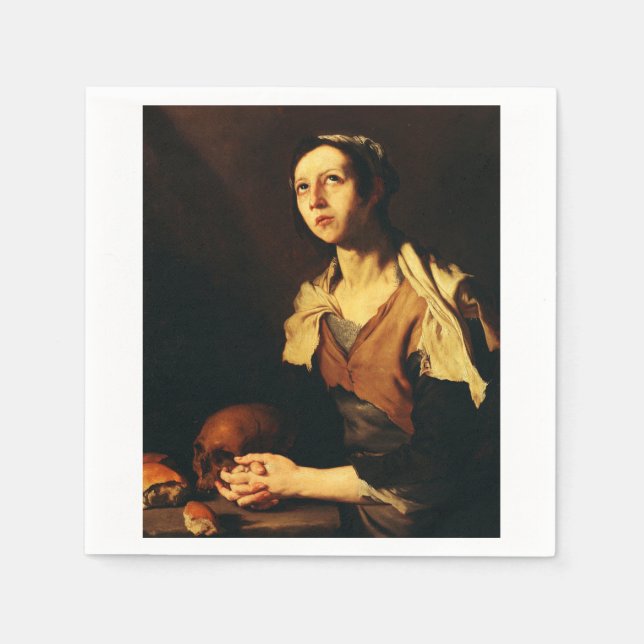 Serviette En Papier Saint Mary of Egypt by Jusepe de Ribera (Devant)