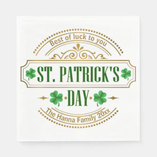 Serviette En Papier Saint-Patrick personnalisé Jour de la Saint-Patric