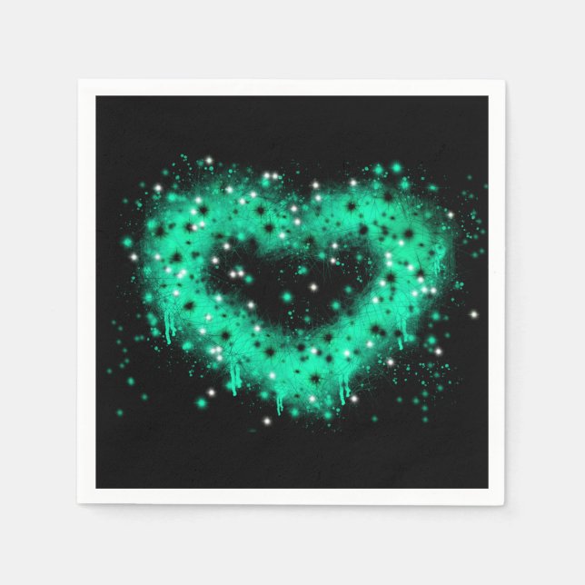 Serviette En Papier Saint Patrick | pulvériser le coeur brillant de pe (Devant)