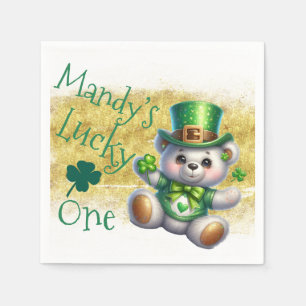 Serviette En Papier Saint Patrick’s Day Bear Girl Anniversaire Lucky O