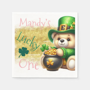 Serviette En Papier Saint Patrick’s Day Bear Gold Birthday Lucky One