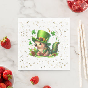 Serviette En Papier Saint Patrick's Day Lucky Hedgehog