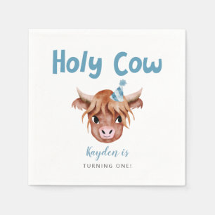 Serviette En Papier Saint Vache Highland Cow Boys Anniversaire