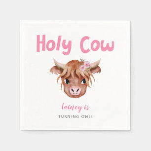 Serviette En Papier Saint-Vache Highland Cow Girls Anniversaire