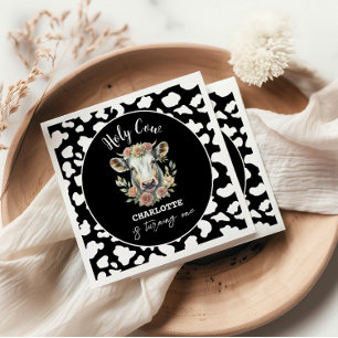 Serviette En Papier Saint Vache Je suis une vache fille 1er anniversai