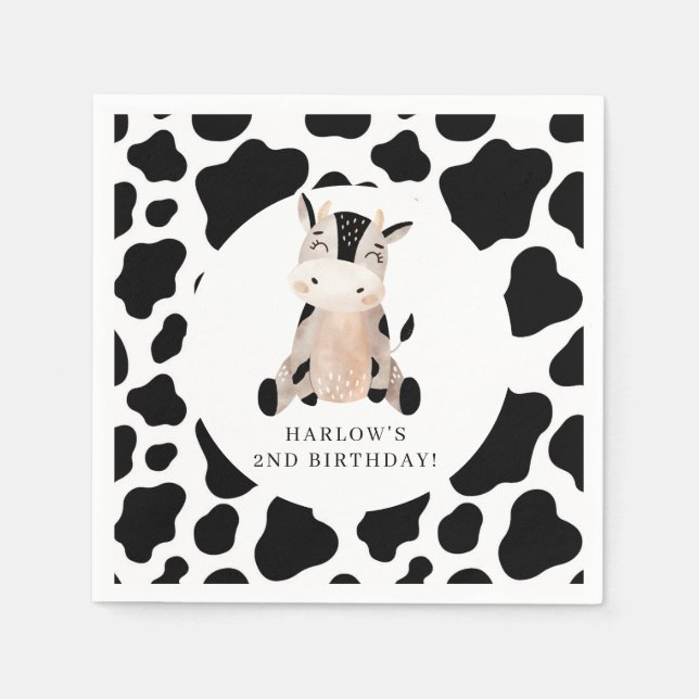 Serviette En Papier Saint-Vache Pays ferme Anniversaire (Devant)