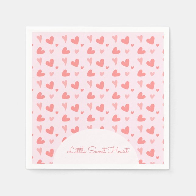 Serviette En Papier Saint-Valentin Coeurs rose Peach Anniversaire (Devant)