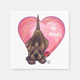 Serviette En Papier Saint-Valentin de chien de chasse