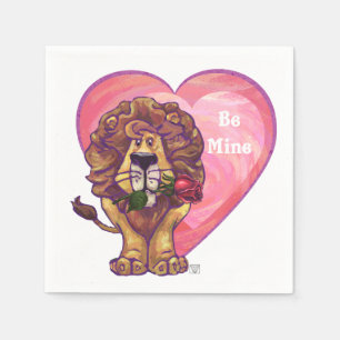 Serviette En Papier Saint-Valentin de lion