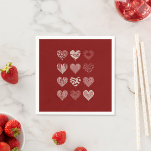 Serviette En Papier Saint-Valentin Neuf Cœurs Amour de la Saint-Valent