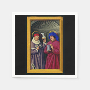 Serviette En Papier Saints Cosmas et Damian par Jean Bourdichon