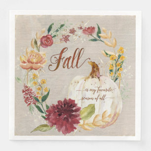 Serviette En Papier Saison Automne Moisson Automne Thanksgiving Citrou