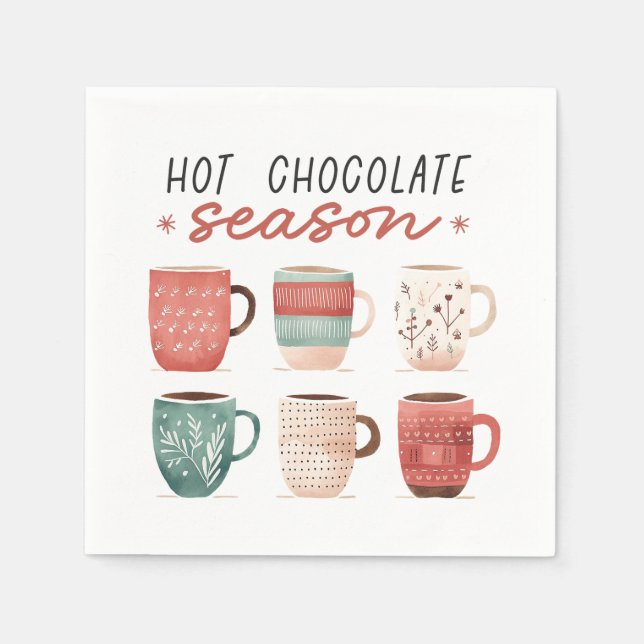 Serviette En Papier Saison de chocolat chaud (Devant)