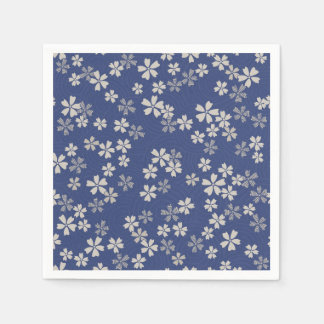 Serviette En Papier Sakura japonais fleurs de cerisier bleu blanc