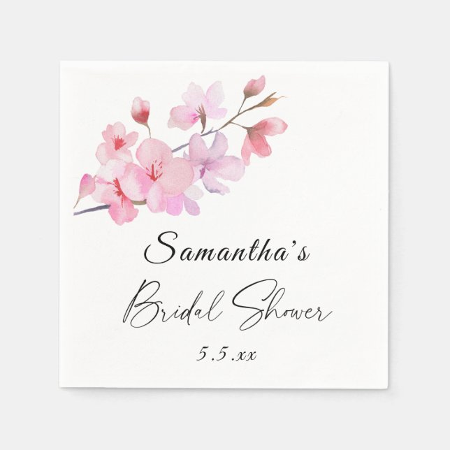 Serviette En Papier Sakura - Mariage douche nuptiale (Devant)