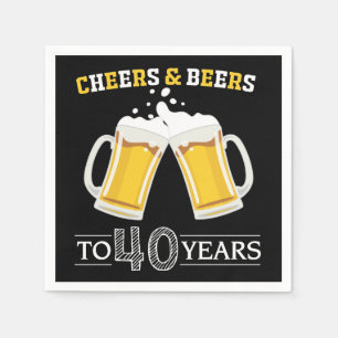 Serviette En Papier Salades et bières à 40 ans serviettes