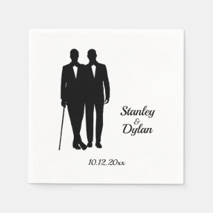 Serviette En Papier Salles de Mariage gay avec nom et date