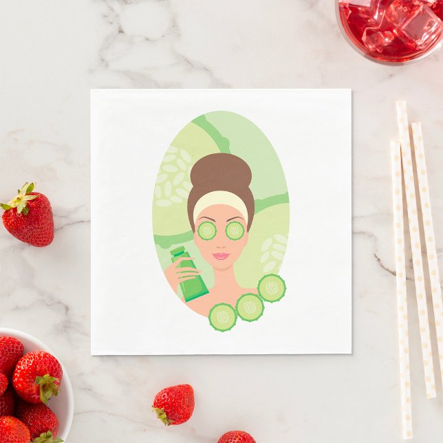 Serviette En Papier Salon de beauté facial Spa au concombre (Créateur téléchargé)
