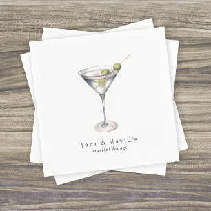 Serviette En Papier Salon de Cocktail Martini avec Votre Nom