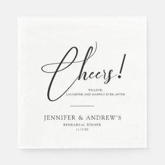 Serviette En Papier Salue Élégante Répétition de Mariage Personnalisée