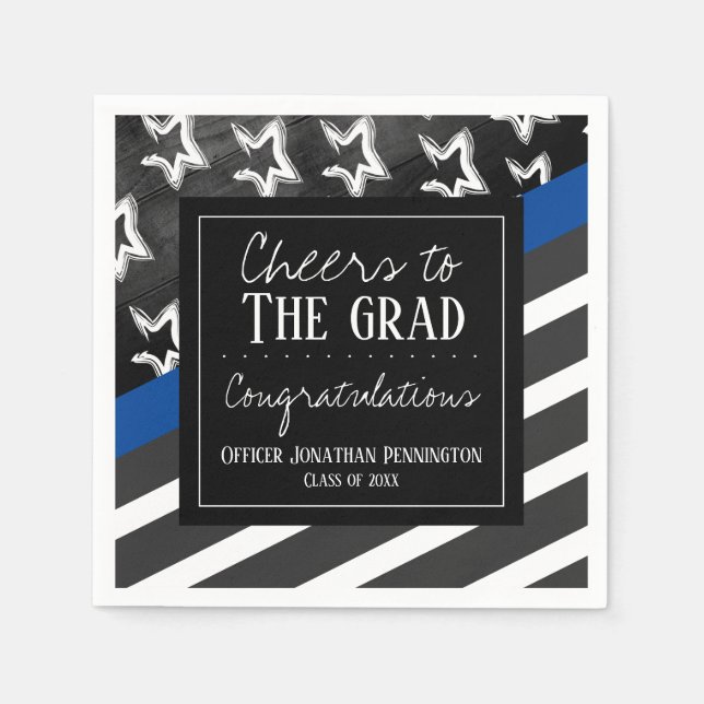 Serviette En Papier Salue Officier de Police de Graduation (Devant)