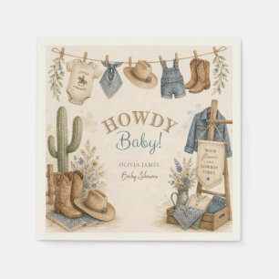 Serviette En Papier Salut bébé shower bébé désert western