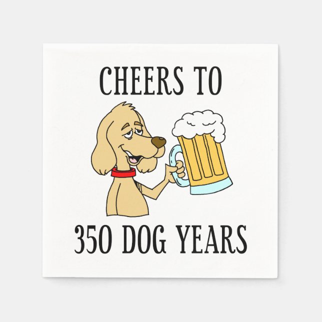 Serviette En Papier Salutations À 350 Chiens Années 50e Anniversaire (Devant)