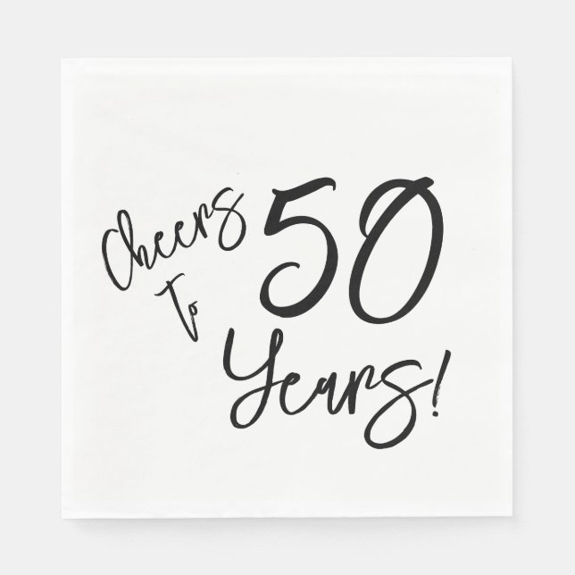 Serviette En Papier Salutations à 50 ans (Devant)