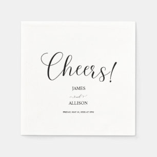 Serviette En Papier Salutations amour Élégant minimaliste Simple maria