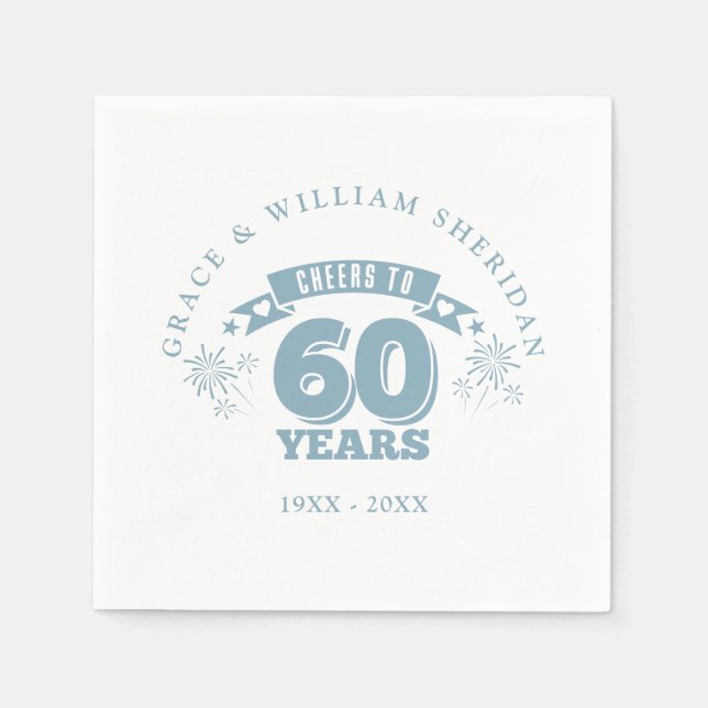 Serviette En Papier Salutations Au 60e anniversaire du Mariage (Devant)