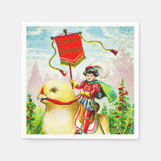 Serviette En Papier Salutations de Pâques Whimsical : Rider sur Giant