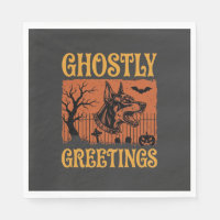 Salutations Fantomatiques Halloween Doberman Cimet