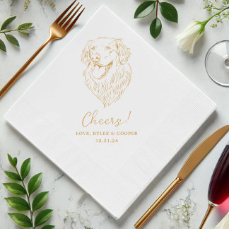 Serviette En Papier Salutations Personnalisées Deux Animaux Cocktails