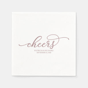 Serviette En Papier Salutations - Rose chic Gold Script Mariage servie
