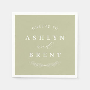 Serviette En Papier Salutations Vertes Mariage Cocktail Serviettes