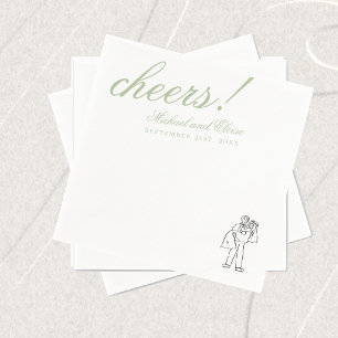 Serviette En Papier Salvia Vert Classique Acclame un Mariage Élégant