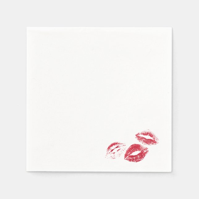 Serviette En Papier S'AMUSER ! Imprimantes Red Lipstick (Devant)