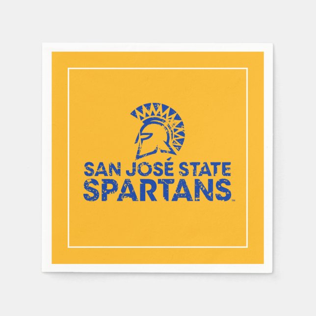 Serviette En Papier San Jose State Spartans Logo Wordmark désorganisé (Devant)