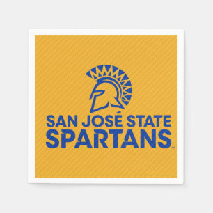 Serviette En Papier San Jose State Spartans Motif en fibre de carbone